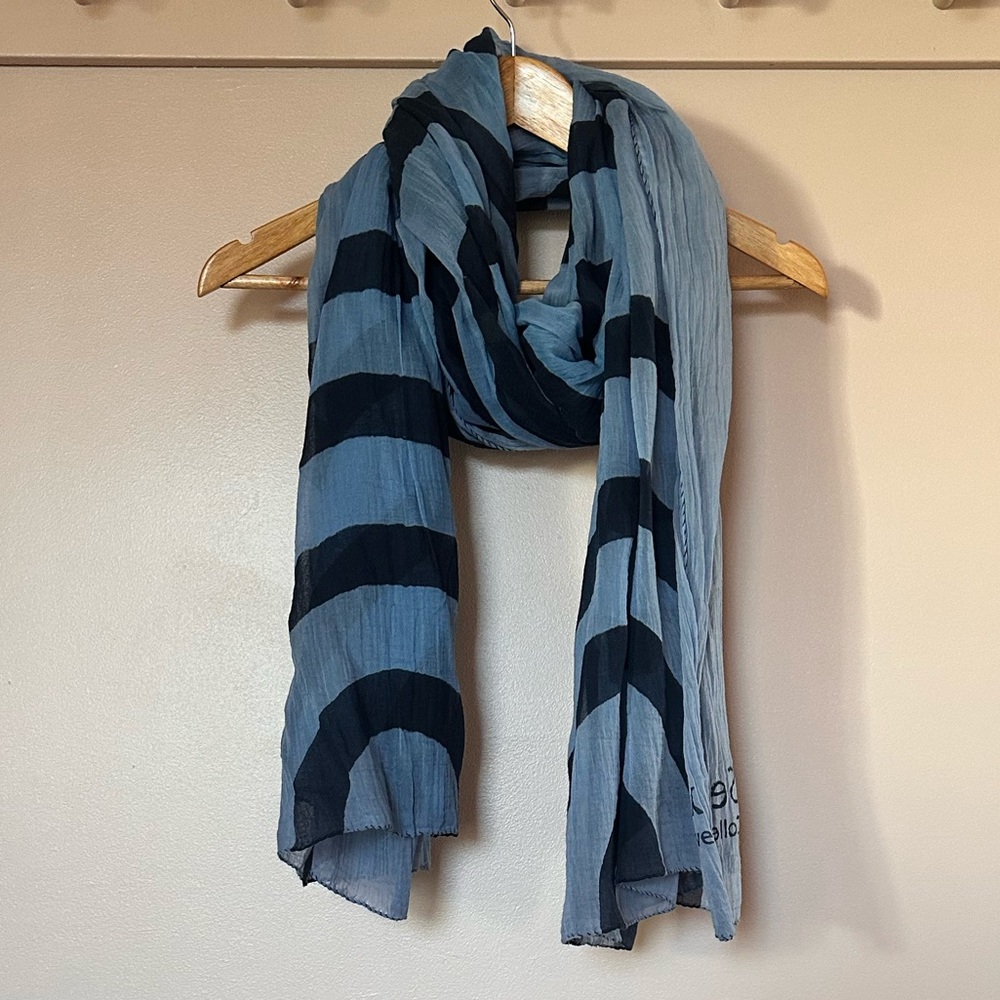 Seek Collective Soft Striped Blue Scarf - Picture 2 of 4